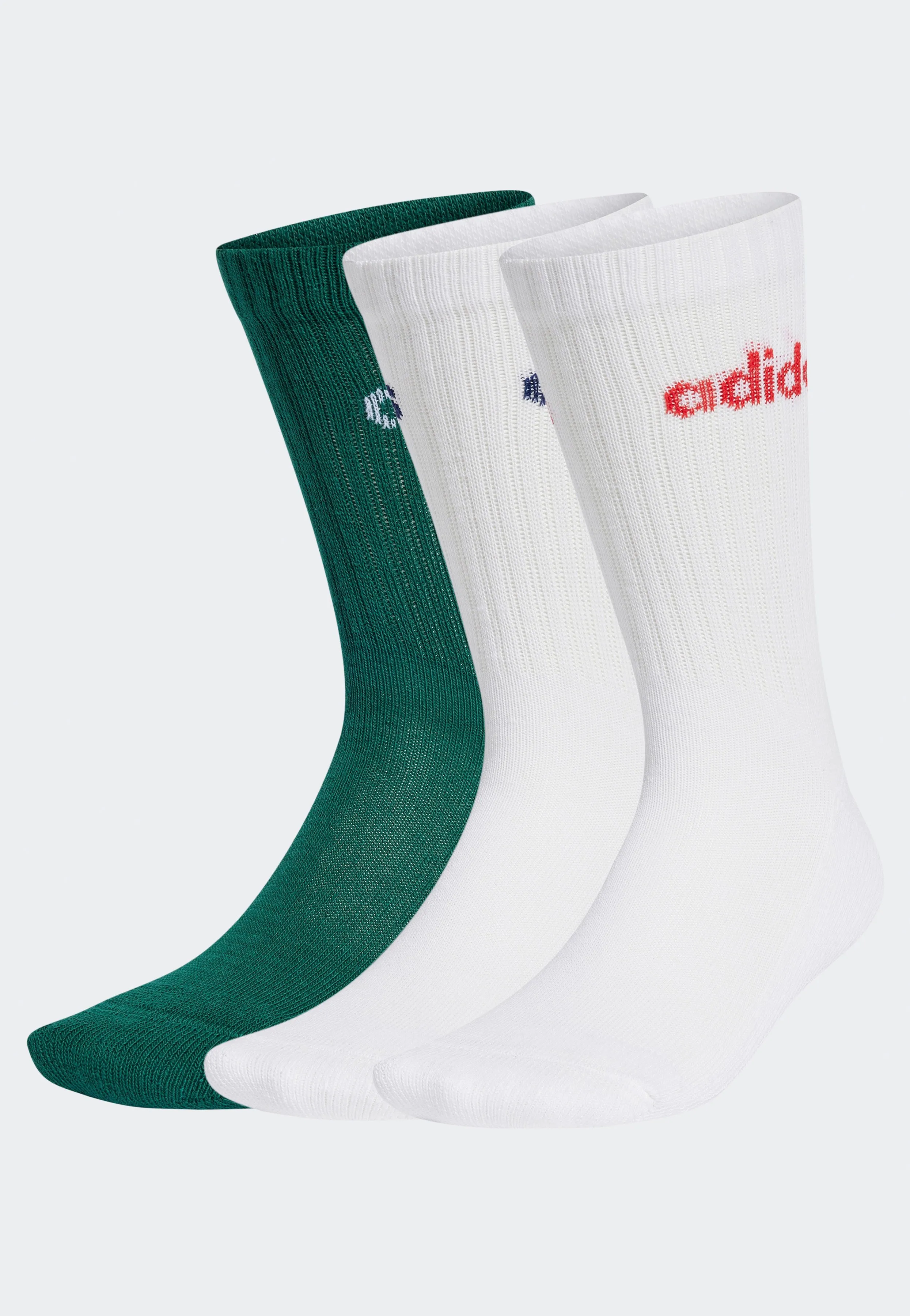 Adidas - C Lin Crew Pack Of 3 Cgreen/White/White - Socks