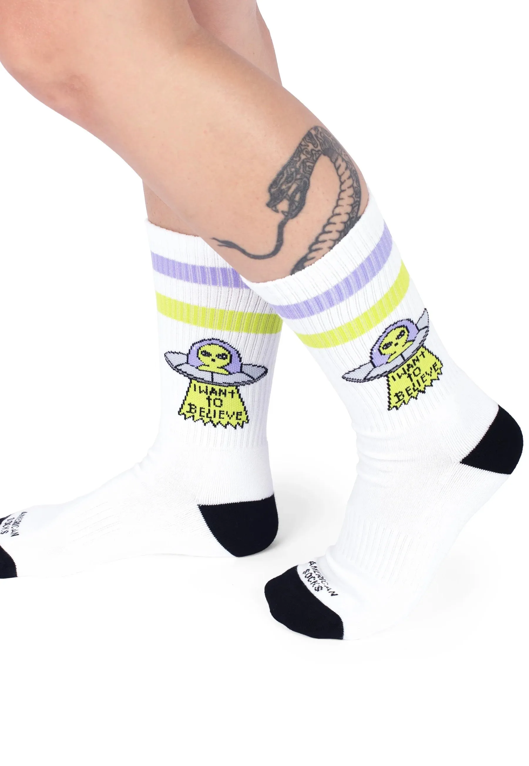 American Socks - Believe Mid High White - Socks