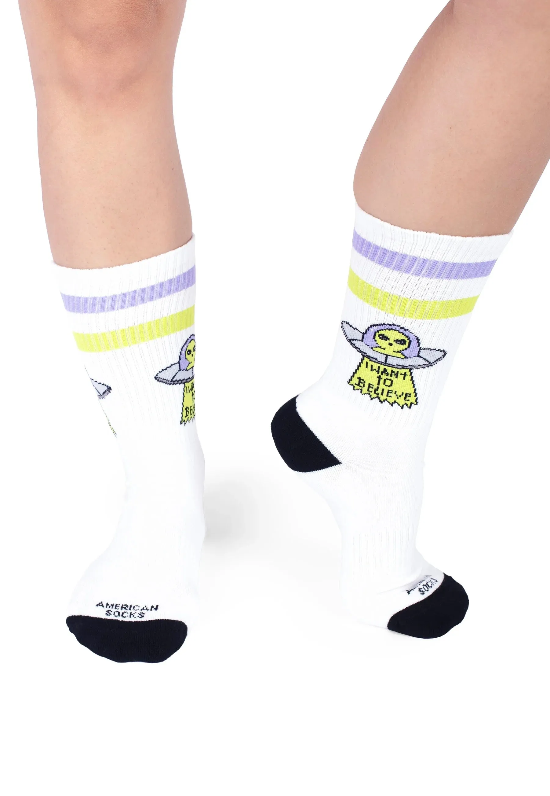 American Socks - Believe Mid High White - Socks