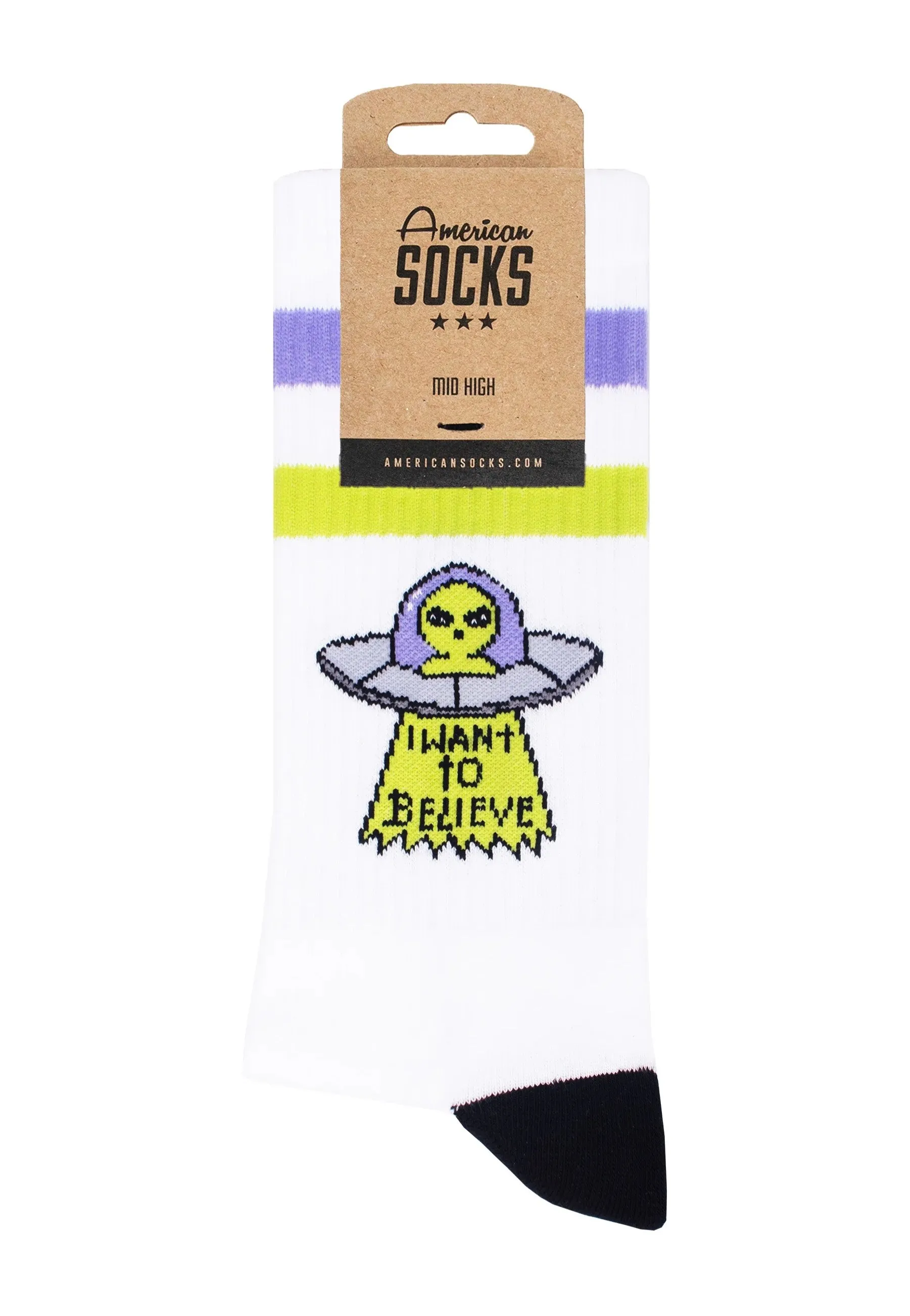 American Socks - Believe Mid High White - Socks