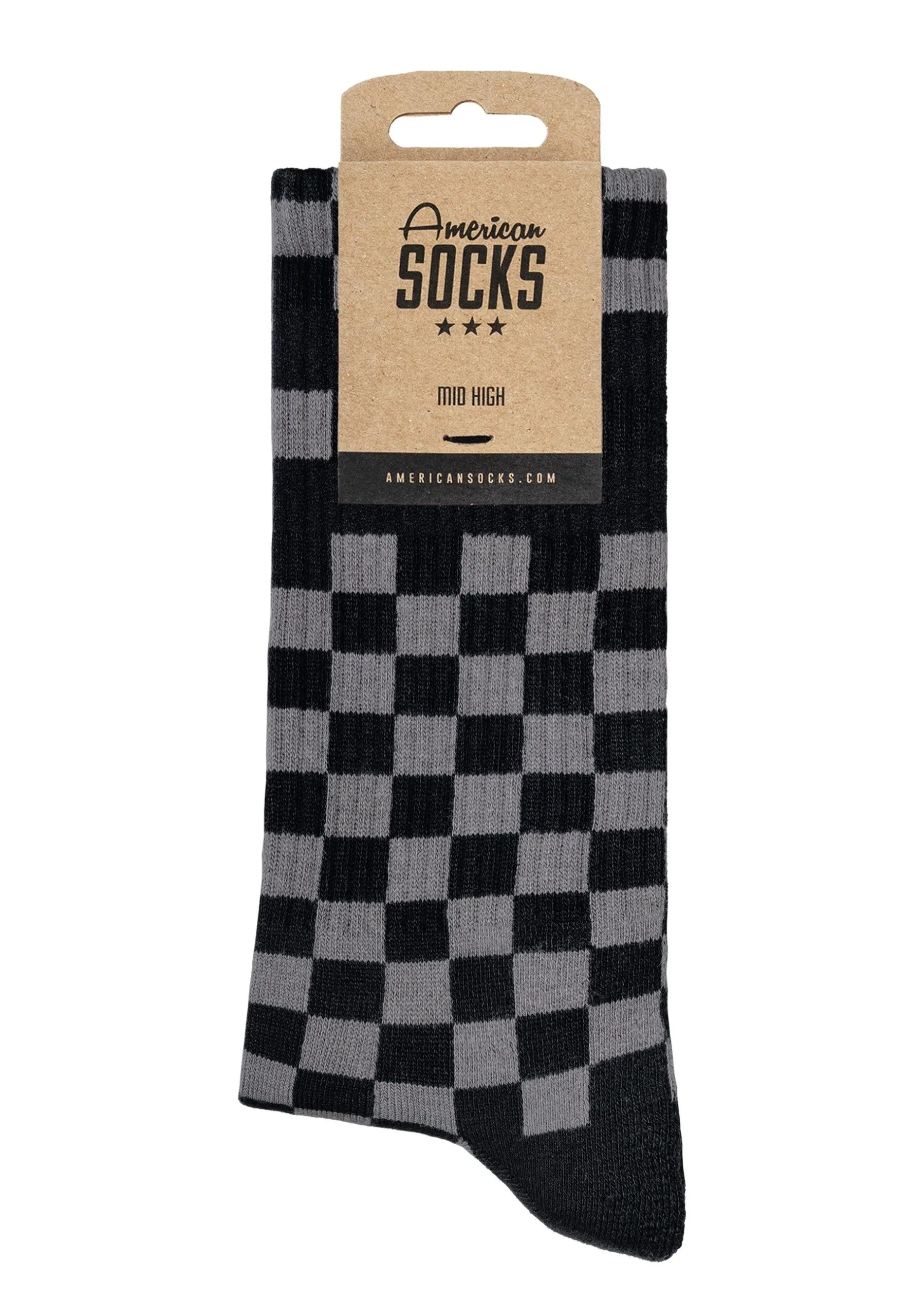 American Socks - Checkerboard Mid High Black/Grey - Socks
