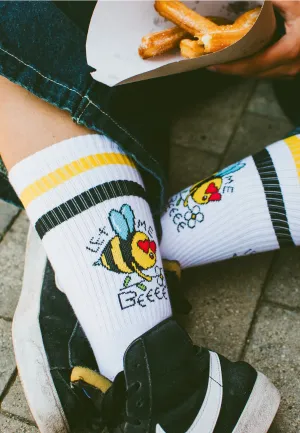 American Socks - Let me Bee Mid High White - Socks