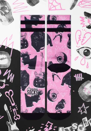 American Socks - Street Riot Mid High Pink - Socks