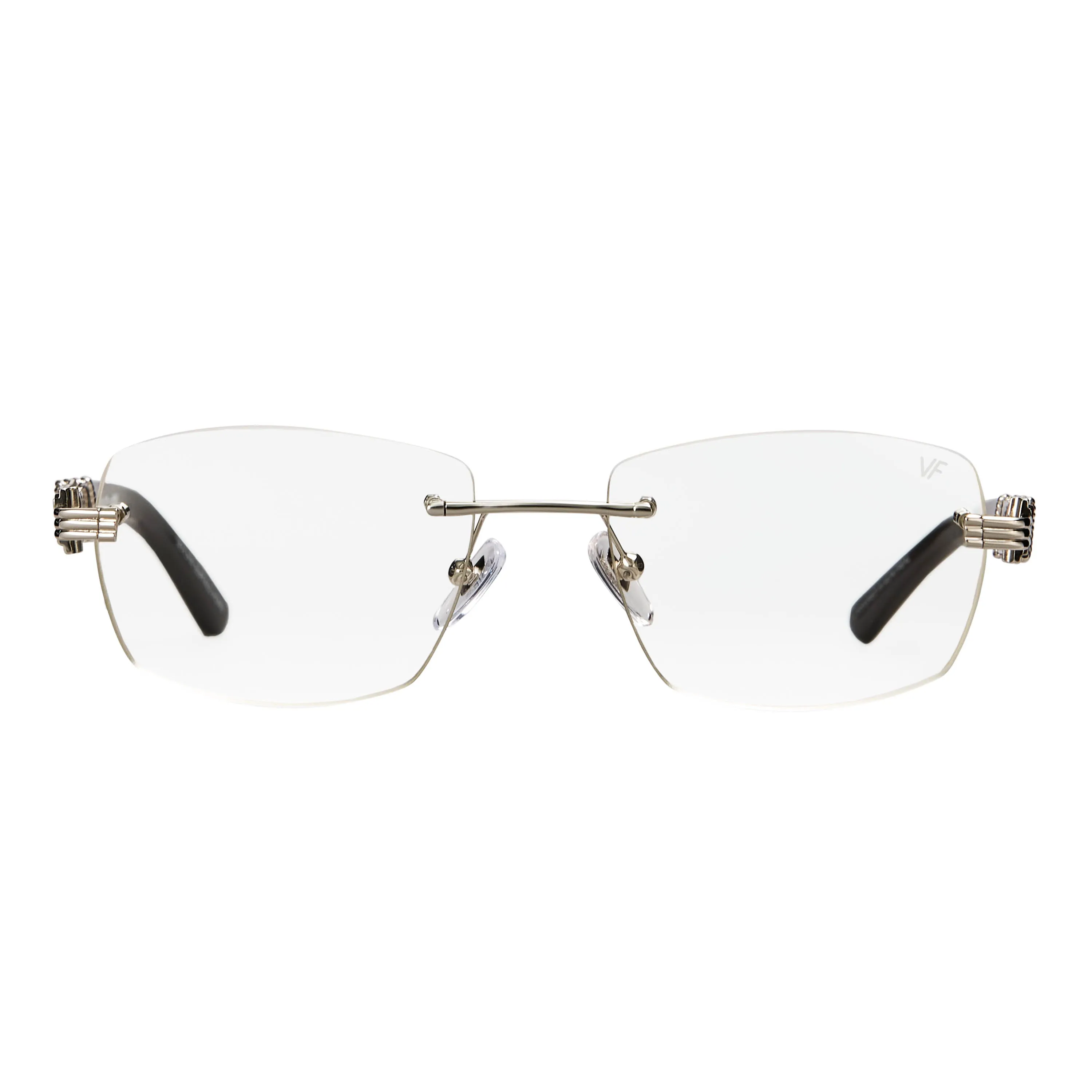 Bal Harbour Buffs Rimless Black Buffalo Horn 24KT White Gold