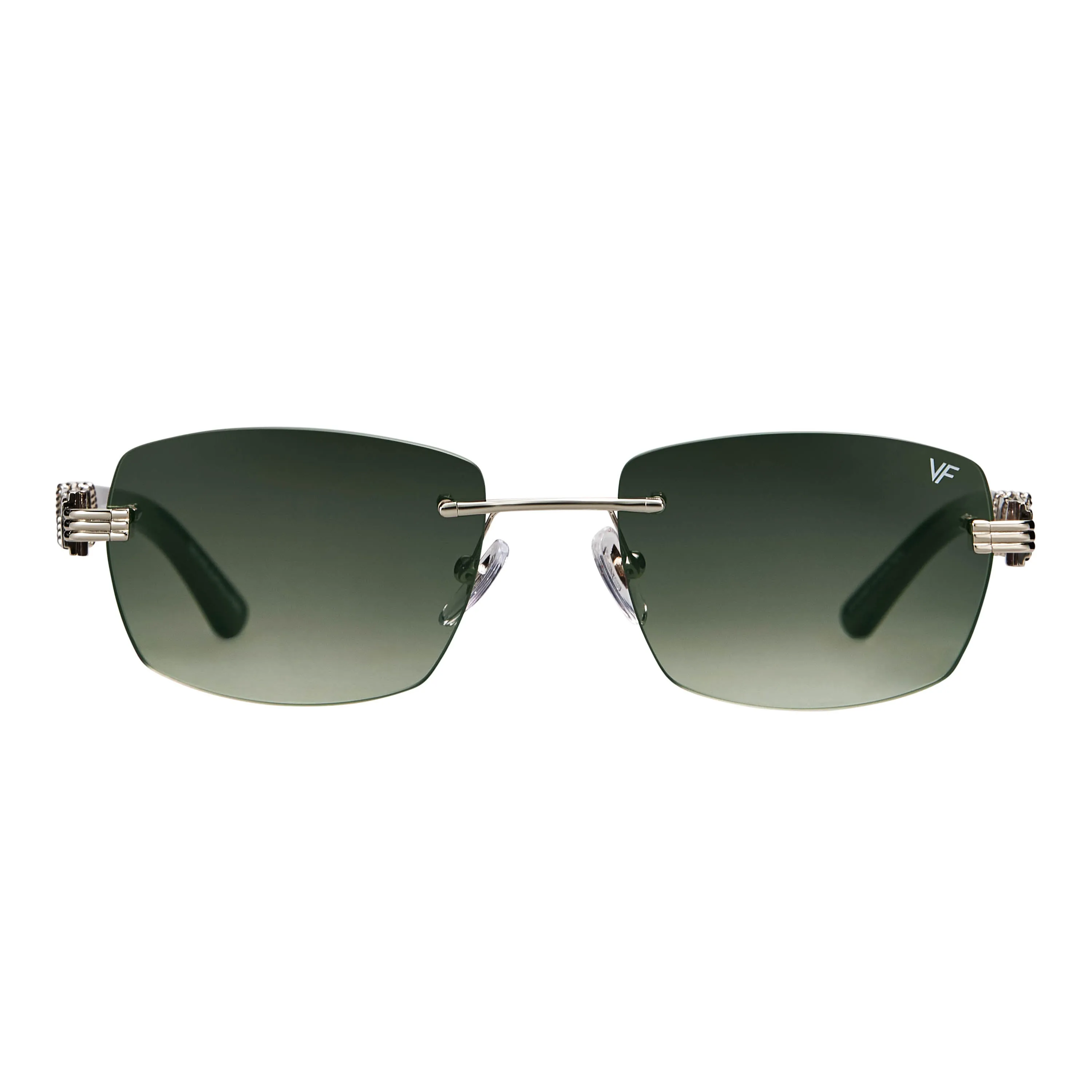 Bal Harbour Buffs Rimless Black Buffalo Horn 24KT White Gold