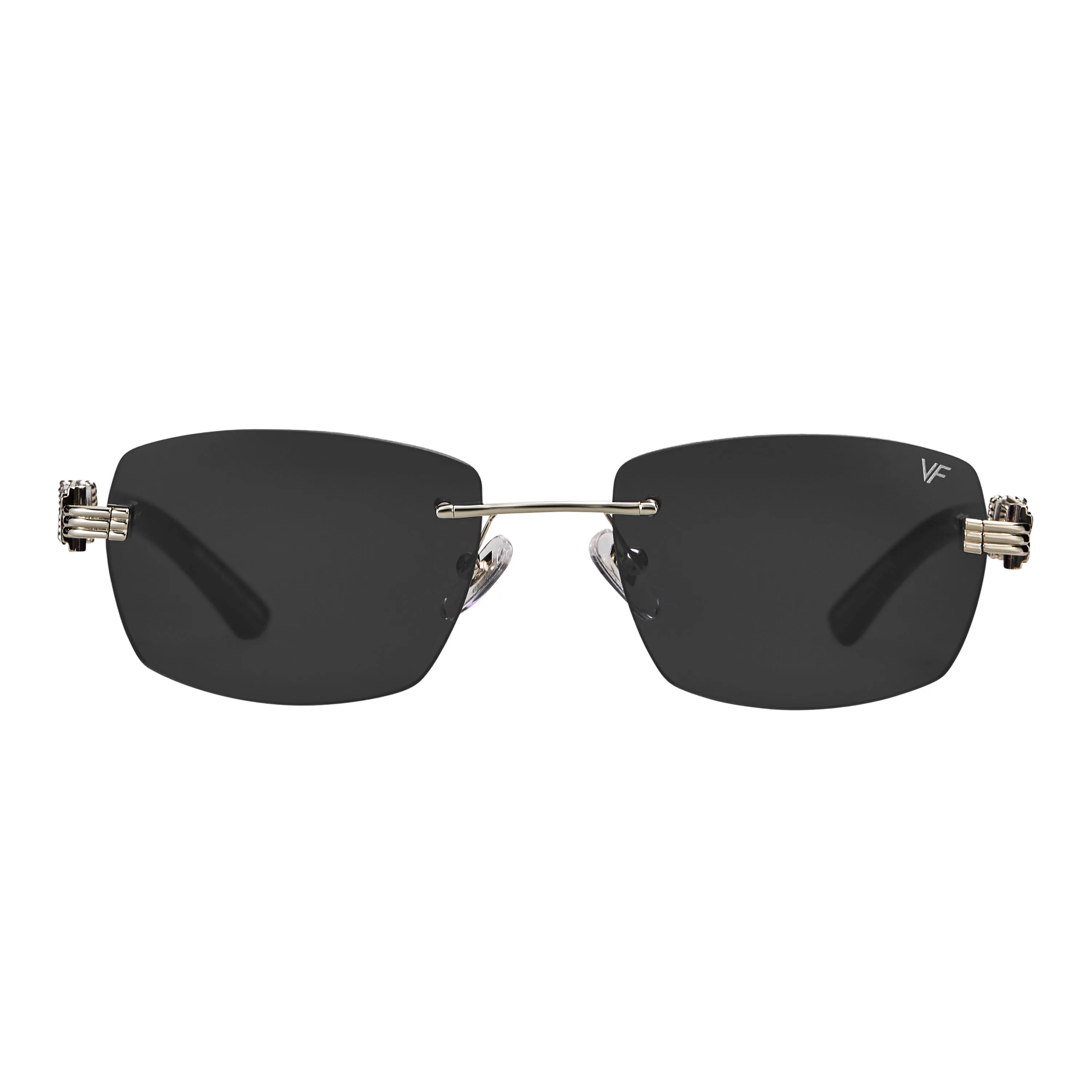 Bal Harbour Buffs Rimless Black Buffalo Horn 24KT White Gold