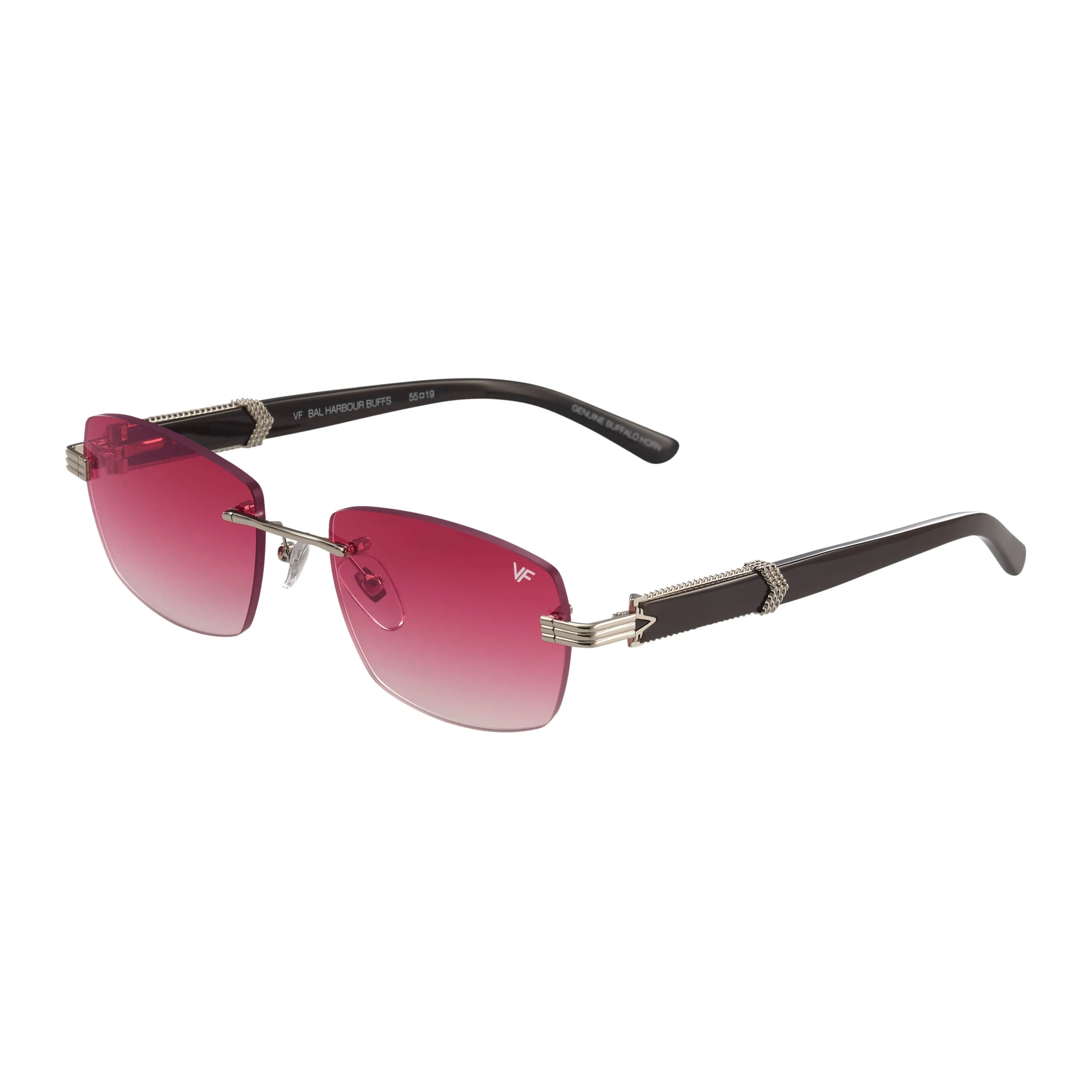 Bal Harbour Buffs Rimless Black Buffalo Horn 24KT White Gold