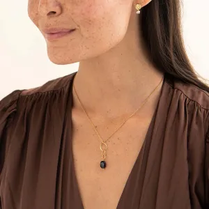 Black Onyx Gold Plated Faceted Gemstone Pendant