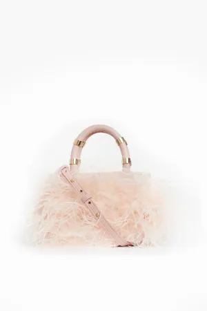 Blush Emily Feather Bag