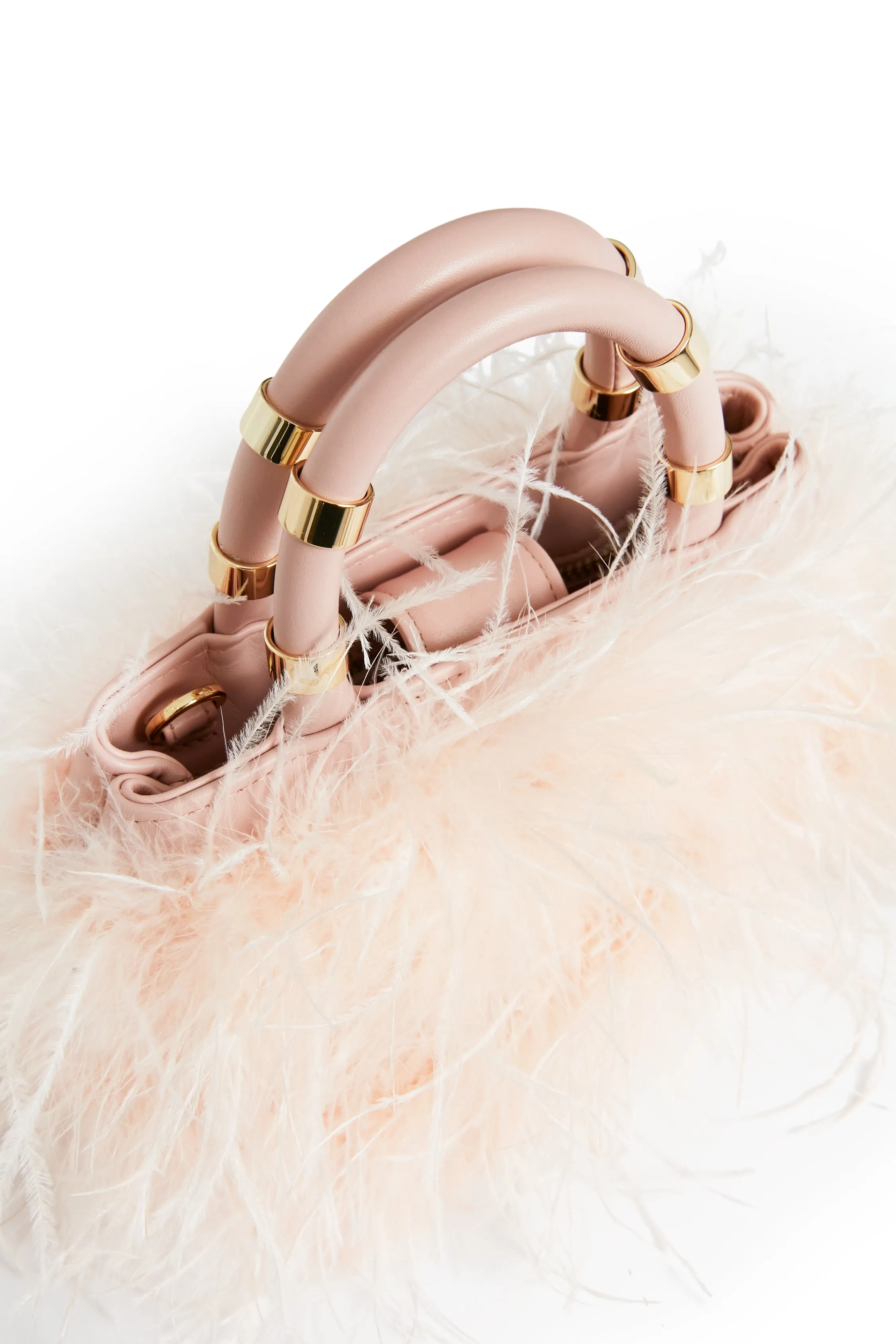 Blush Emily Feather Bag