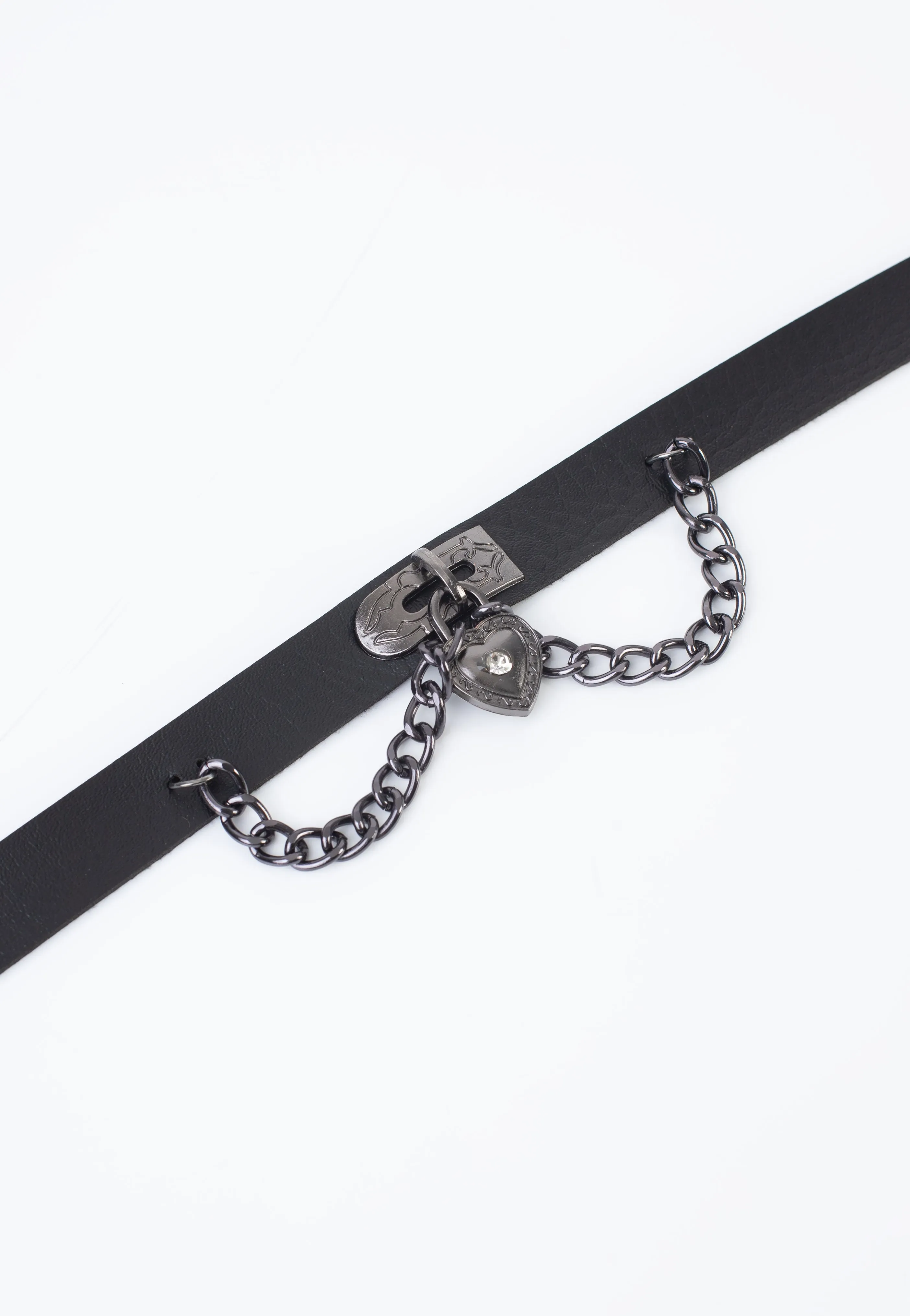 Bullet69 - Heart Lock Neckband Black - Choker
