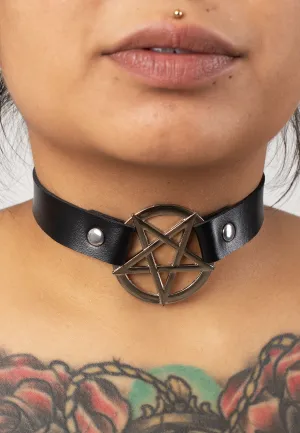 Bullet69 - Pentagram Split Neckband Black - Choker