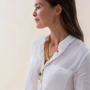 Calm Aventurine Gold Coloured Necklace