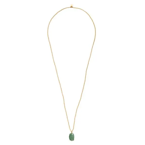 Calm Aventurine Gold Coloured Necklace