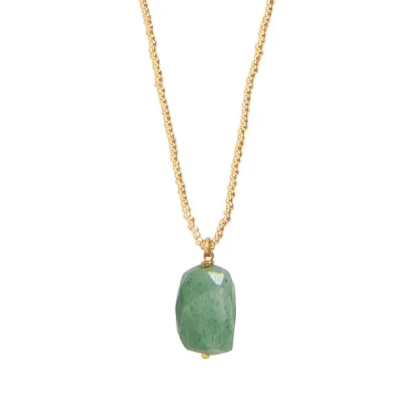 Calm Aventurine Gold Coloured Necklace