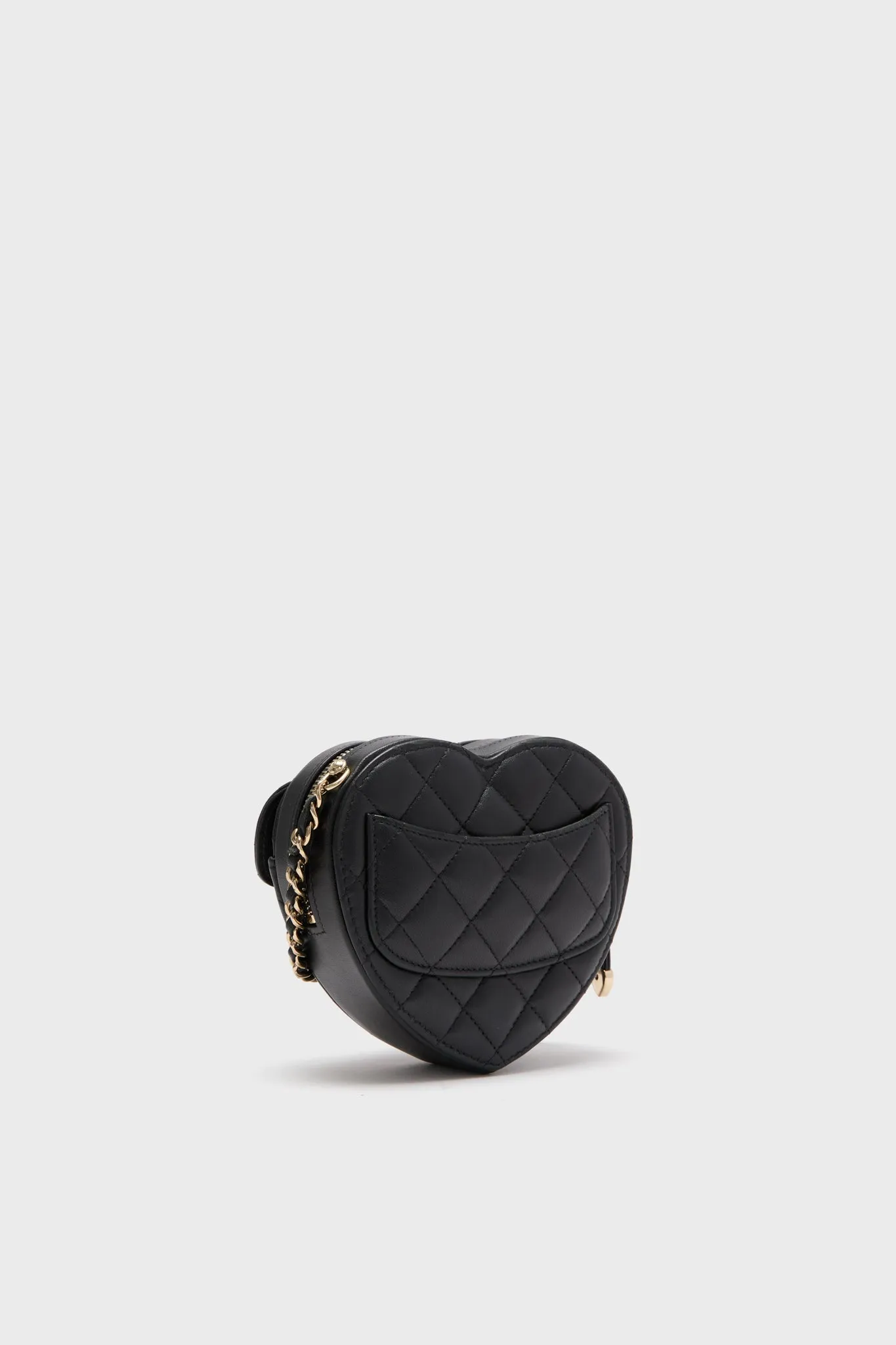 CHANEL Black Mini Lambskin CC In Love Heart Crossbody