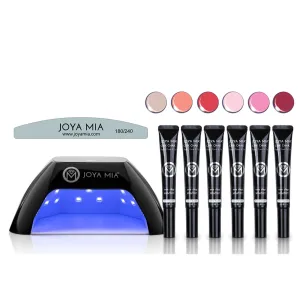 Chik Chak One-Step Nail Gel Polish Pro 8-Piece Kit with LED Lamp and 6 Colors - CK-19, CK-21, CK-24, CK-30, CK-33, CK-38