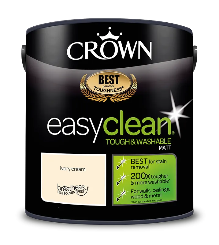 Crown Paints easyclean Matt Emulsion Paint - Creams