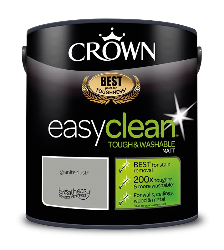 Crown Paints easyclean Matt Emulsion Paint - Greys
