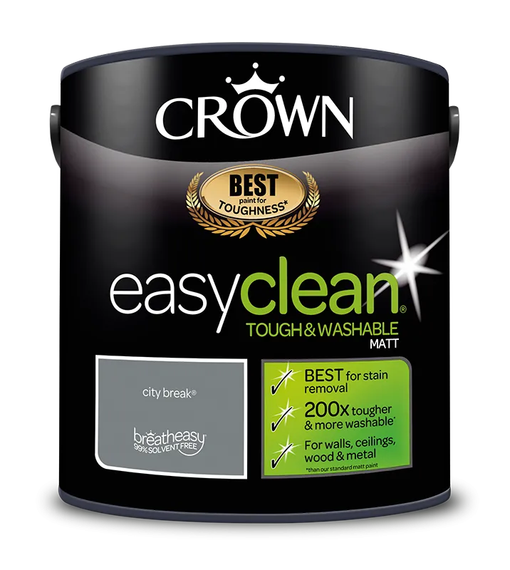 Crown Paints easyclean Matt Emulsion Paint - Greys