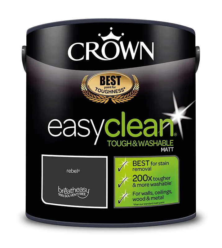 Crown Paints easyclean Matt Emulsion Paint - Greys