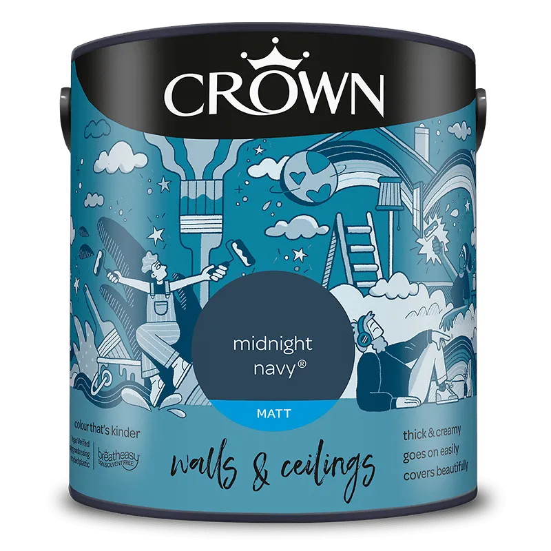Crown Paints Walls & Ceilings Matt Emulsion Paint - Blues