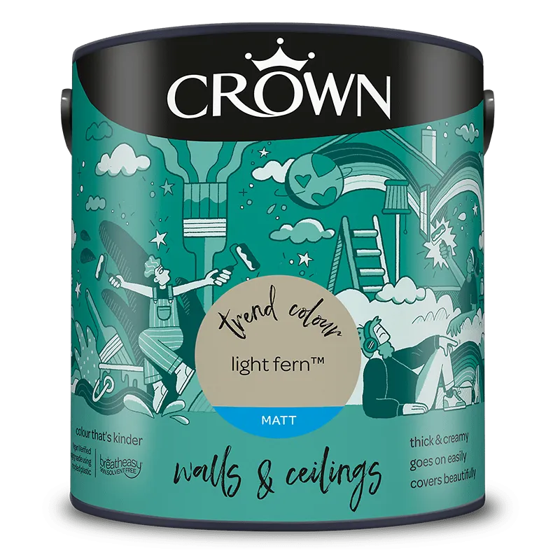 Crown Paints Walls & Ceilings Matt Emulsion Paint - Greens