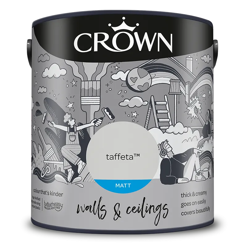 Crown Paints Walls & Ceilings Matt Emulsion Paint - Greys