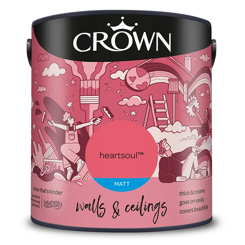 Crown Paints Walls & Ceilings Matt Emulsion Paint - Pinks