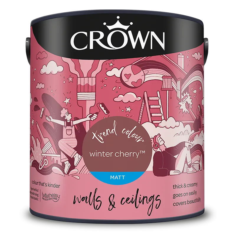 Crown Paints Walls & Ceilings Matt Emulsion Paint - Pinks