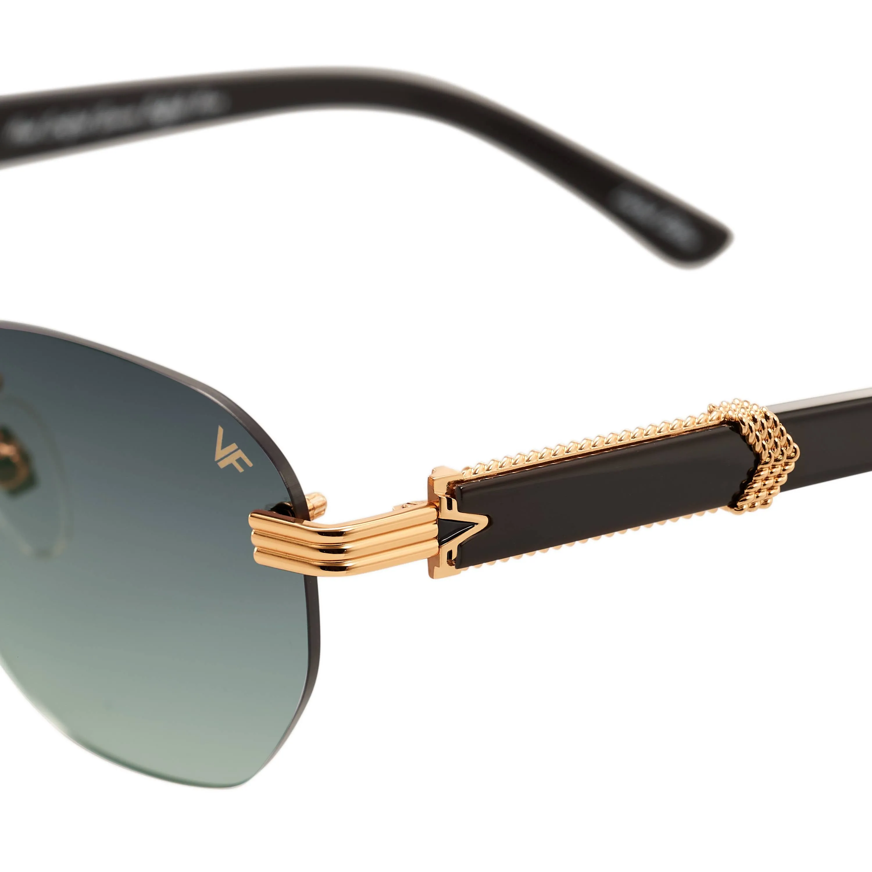 Detroit Player Buffs Rimless Black Buffalo Horn 24KT Gold