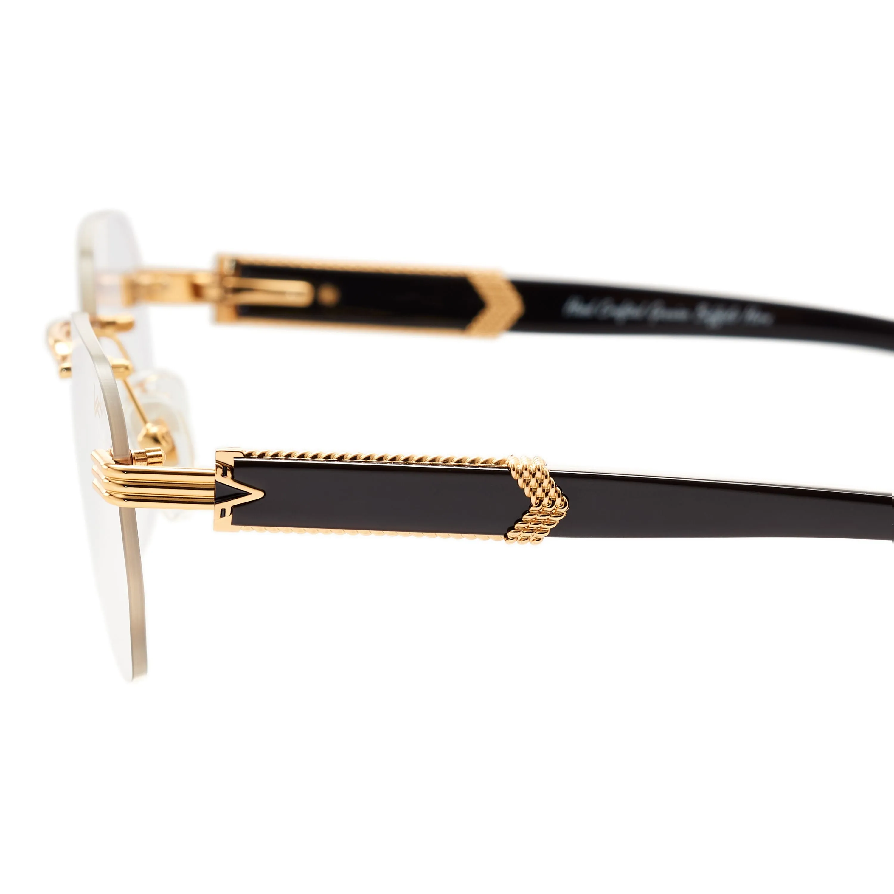 Detroit Player Buffs Rimless Black Buffalo Horn 24KT Gold