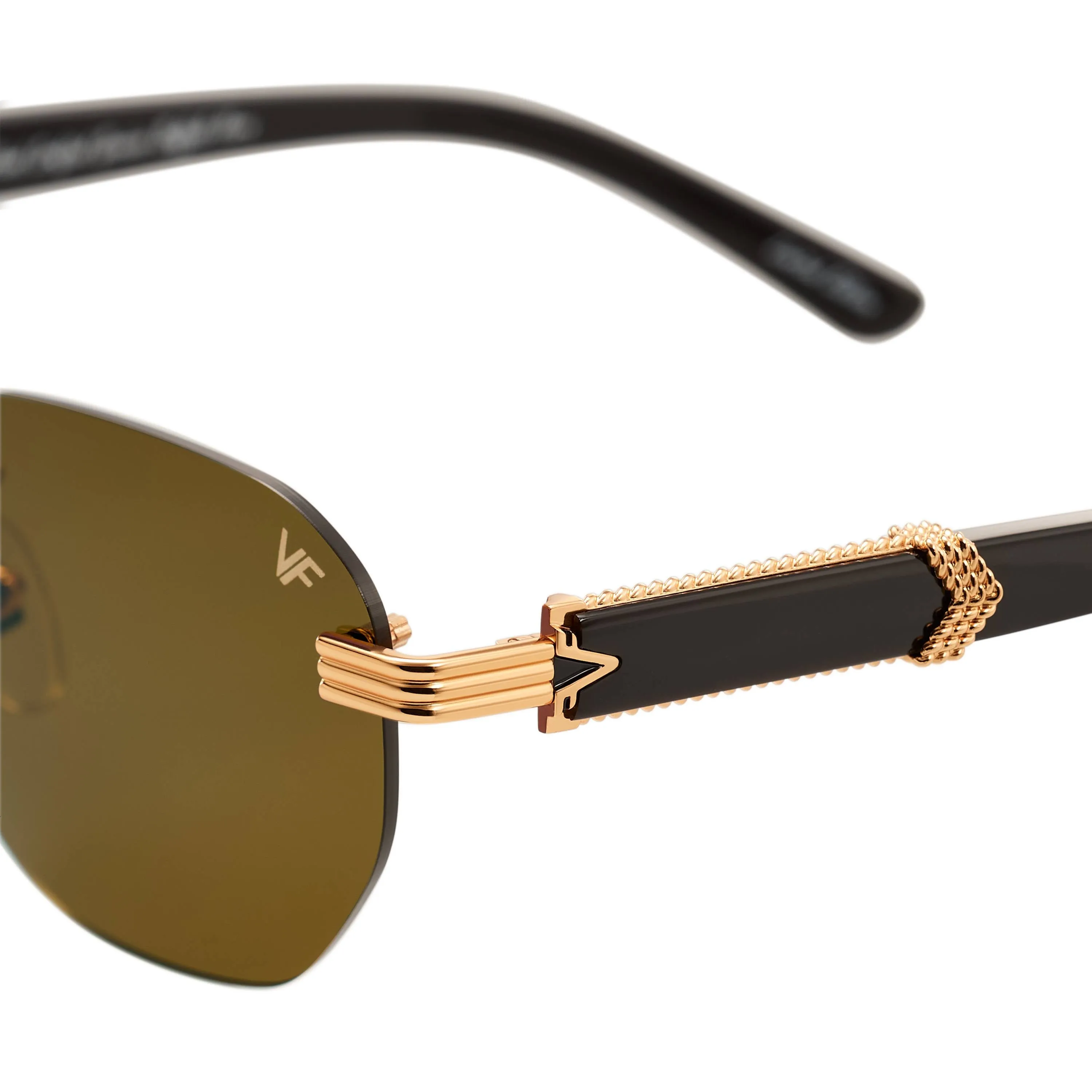 Detroit Player Buffs Rimless Black Buffalo Horn 24KT Gold