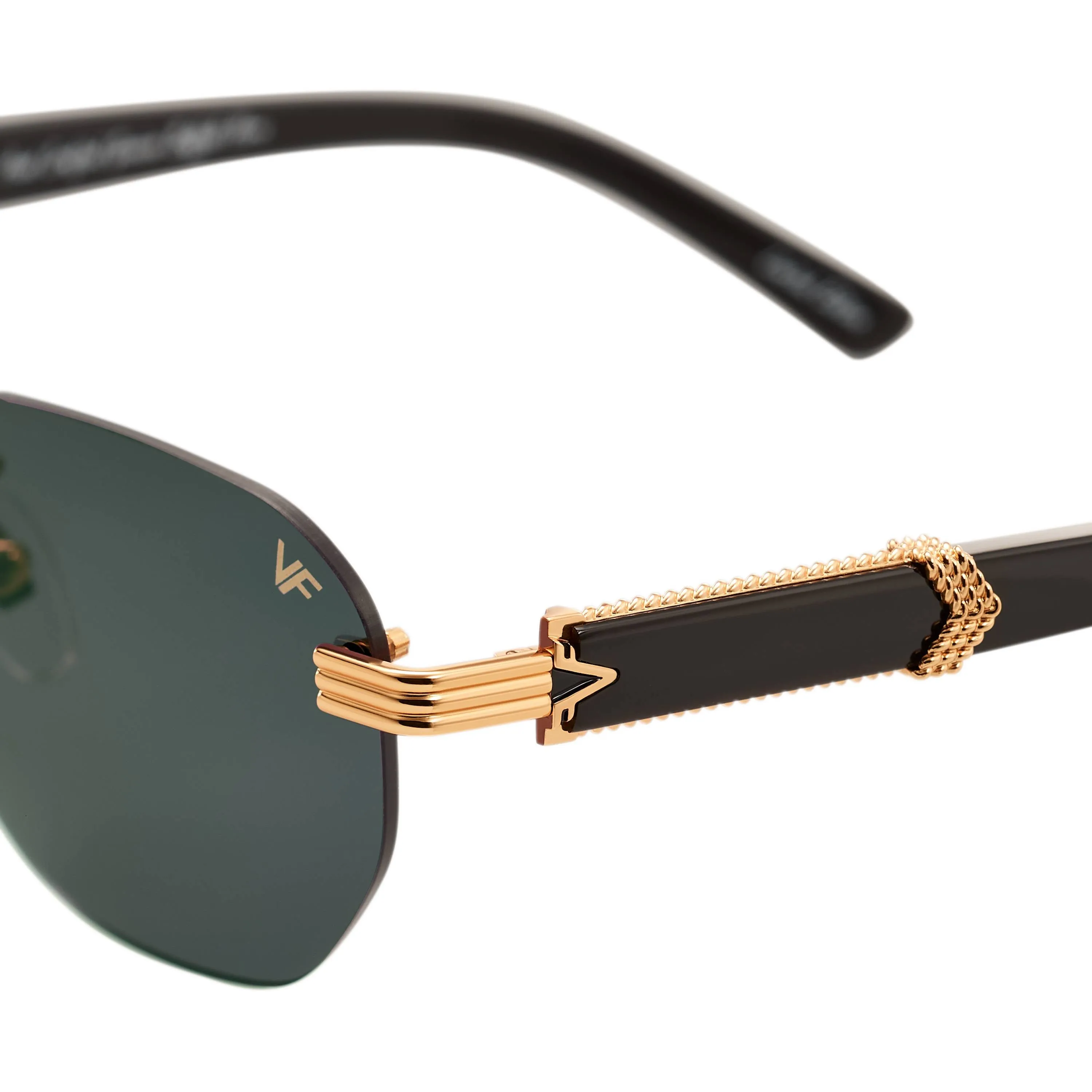 Detroit Player Buffs Rimless Black Buffalo Horn 24KT Gold