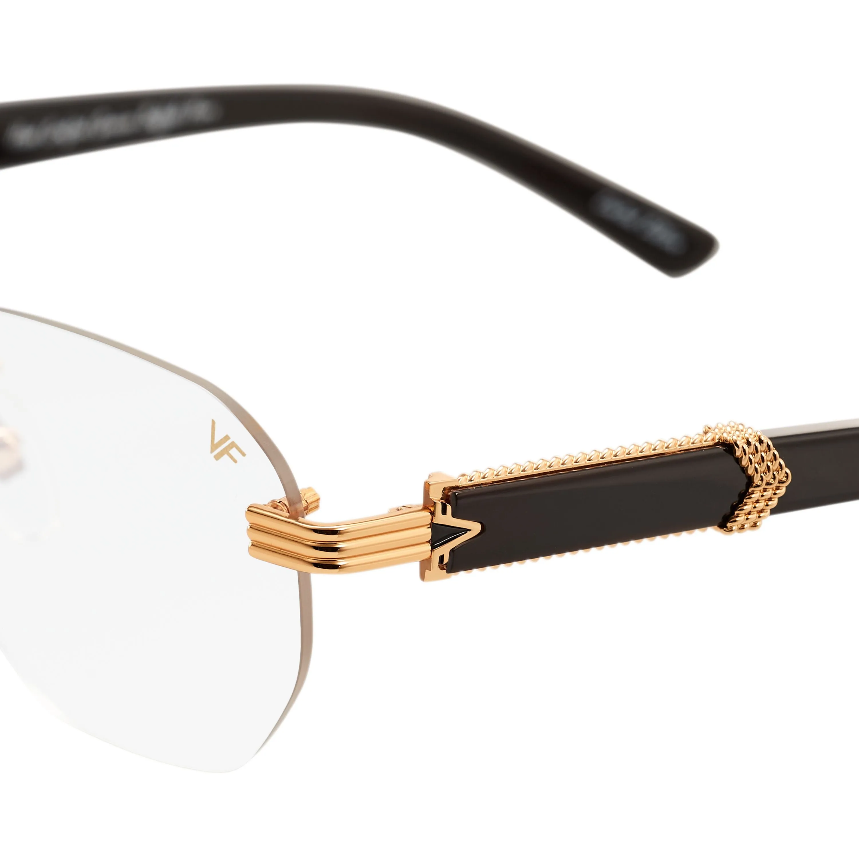 Detroit Player Buffs Rimless Black Buffalo Horn 24KT Gold