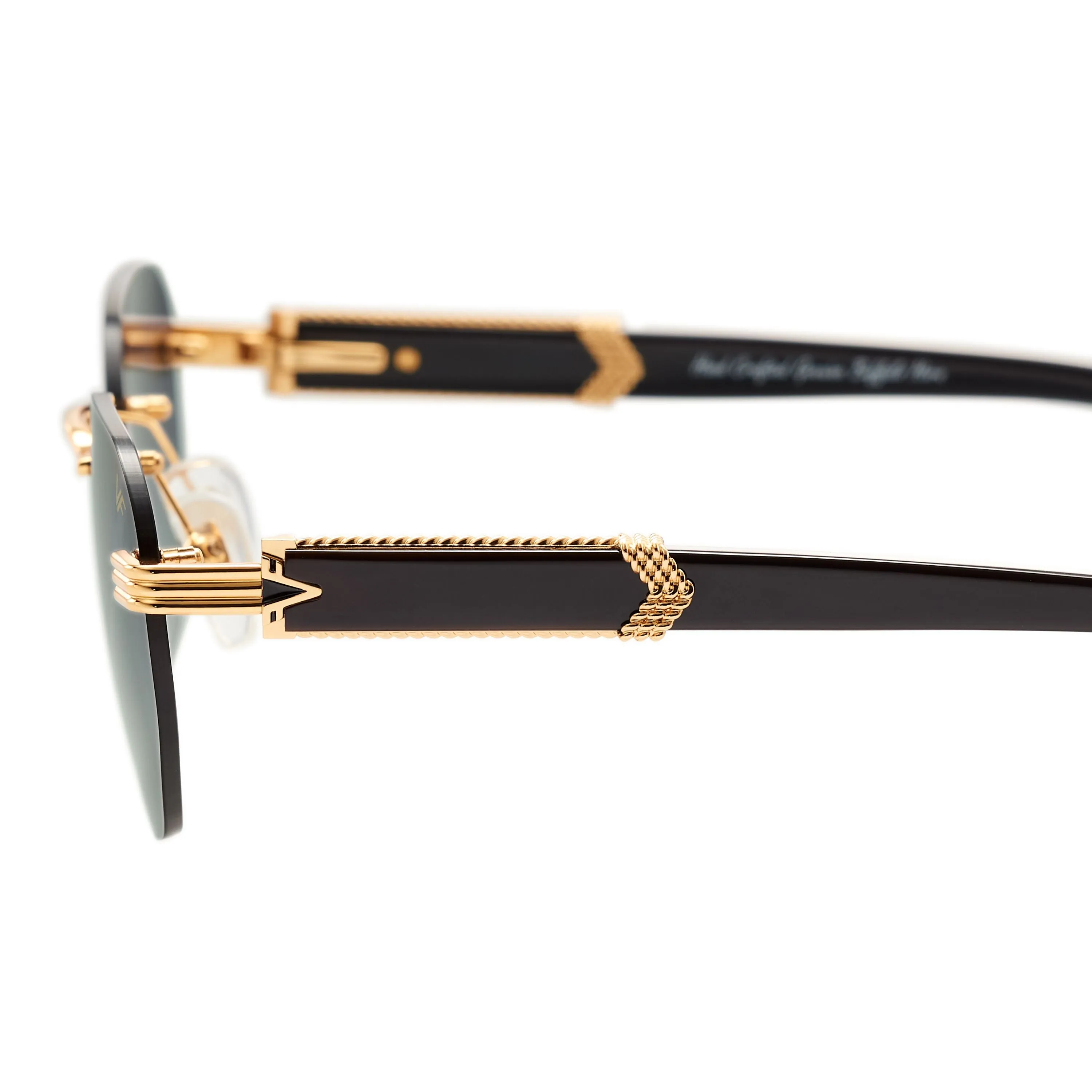 Detroit Player Buffs Rimless Black Buffalo Horn 24KT Gold