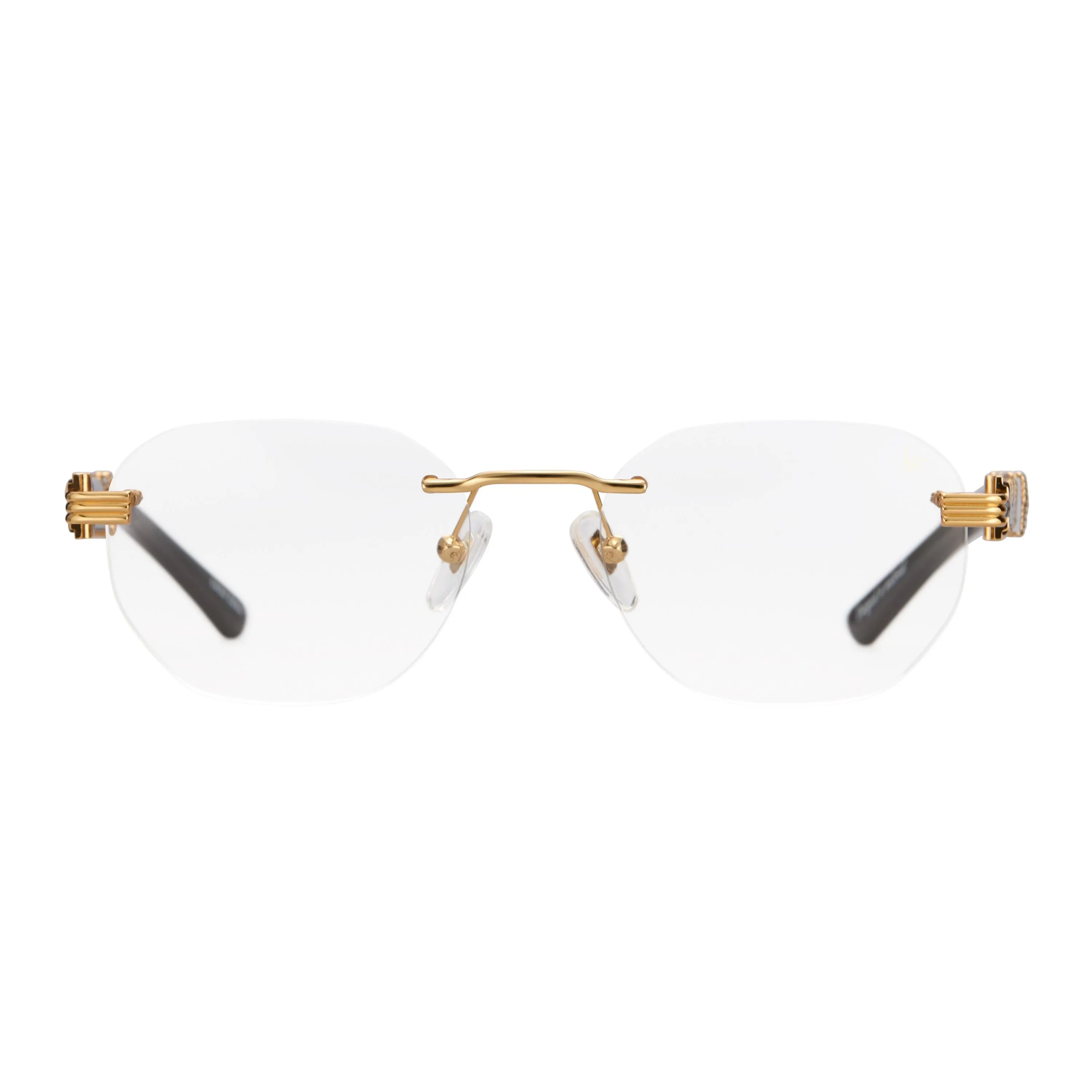 Detroit Player Buffs Rimless Black Buffalo Horn 24KT Gold
