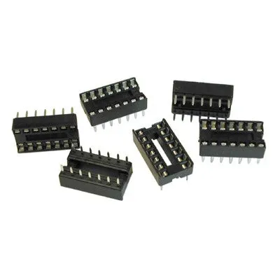 Dual Wipe IC Socket - 14 Pin, Pkg/6 (ICS-14-6)