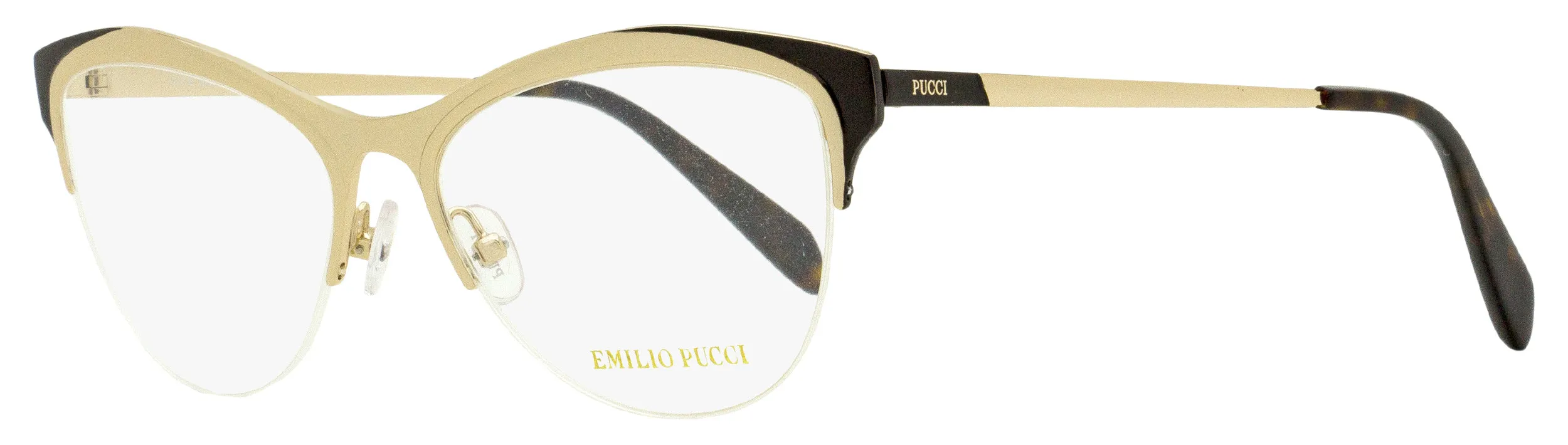 Emilio Pucci Women's Oval Eyeglasses EP5073 028 Gold/White 53mm