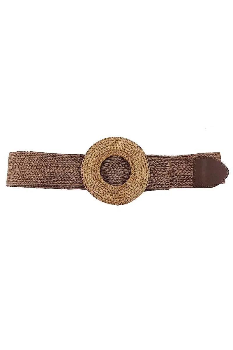 FASHNZFAB Women's Modern Straw Round Belt