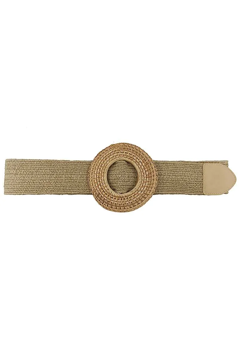 FASHNZFAB Women's Modern Straw Round Belt