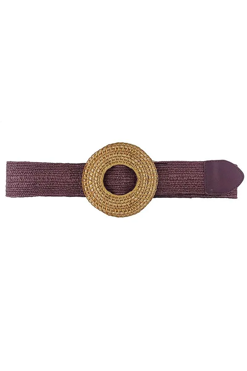 FASHNZFAB Women's Modern Straw Round Belt