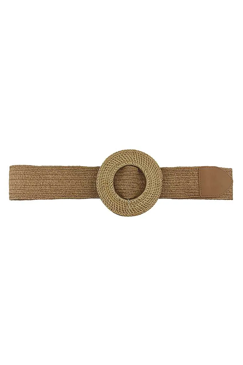 FASHNZFAB Women's Modern Straw Round Belt
