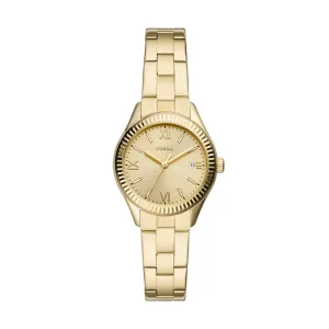 Fossil Women's Rye Three-Hand Date, Gold-Tone Stainless Steel Watch