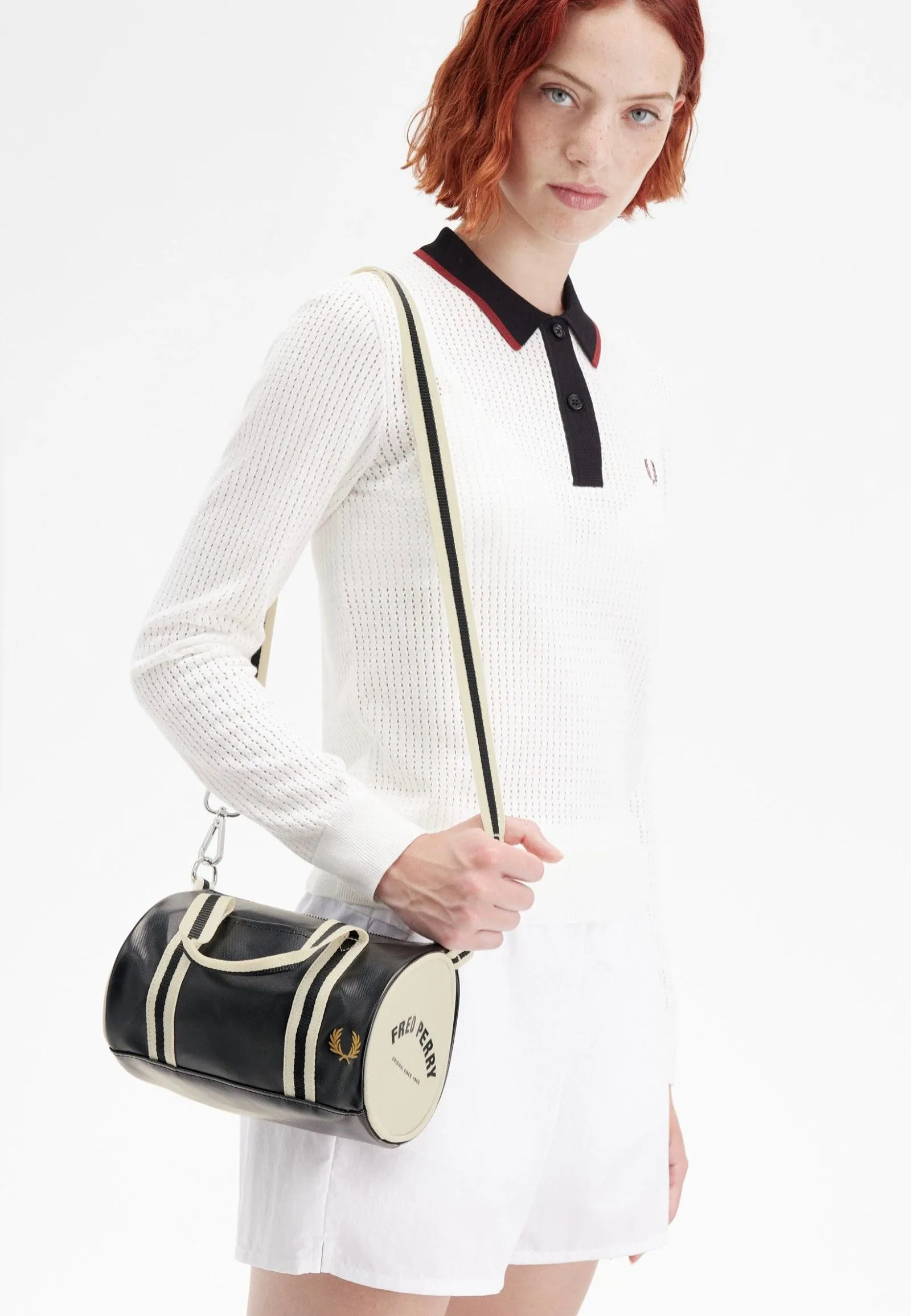 Fred Perry - Classic Mini Barrel Black/Ecru - Dufflebag