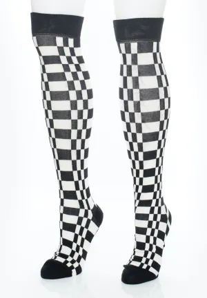 Fred Perry - Long Chequerboard Black/Ecru - Socks
