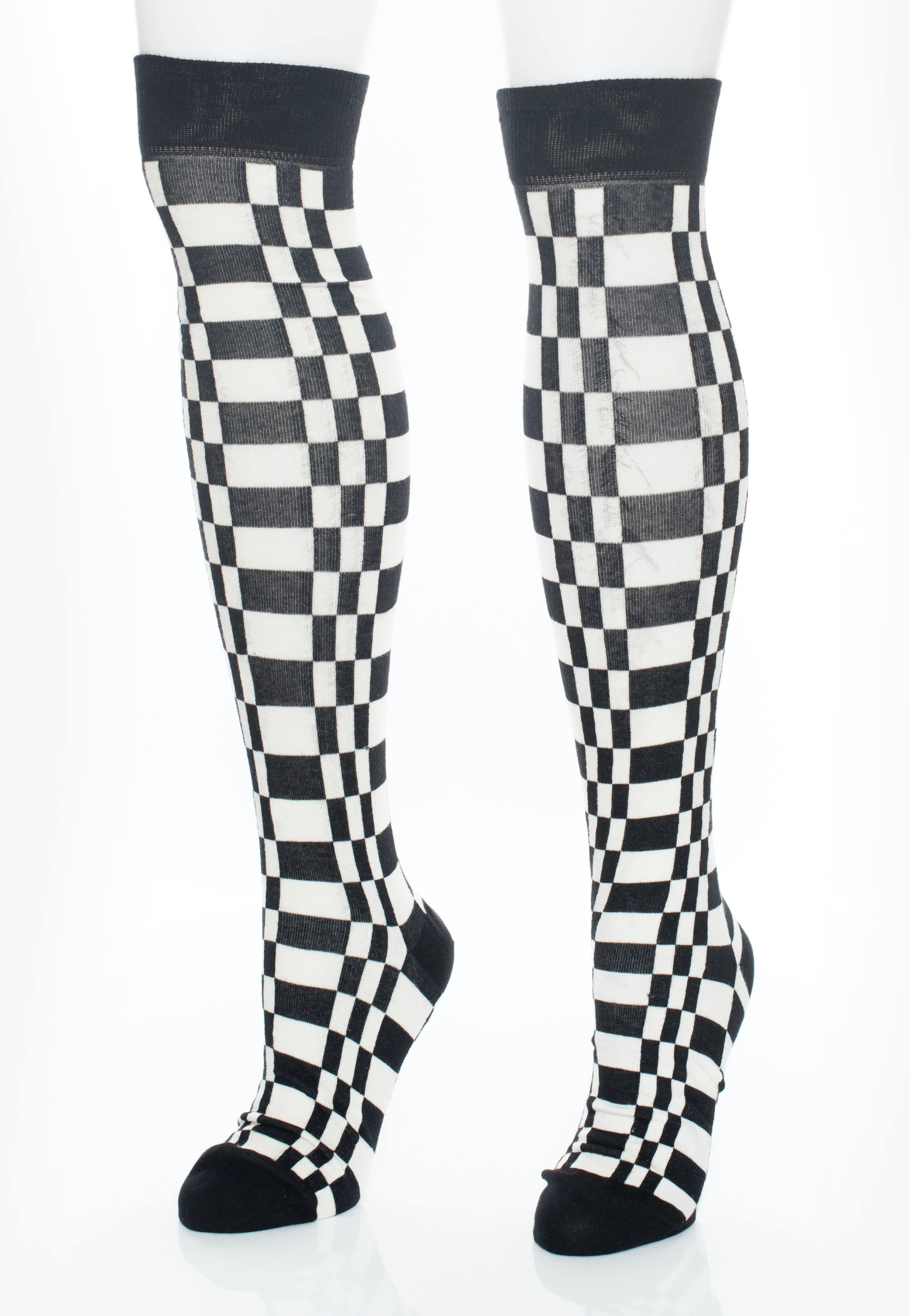 Fred Perry - Long Chequerboard Black/Ecru - Socks