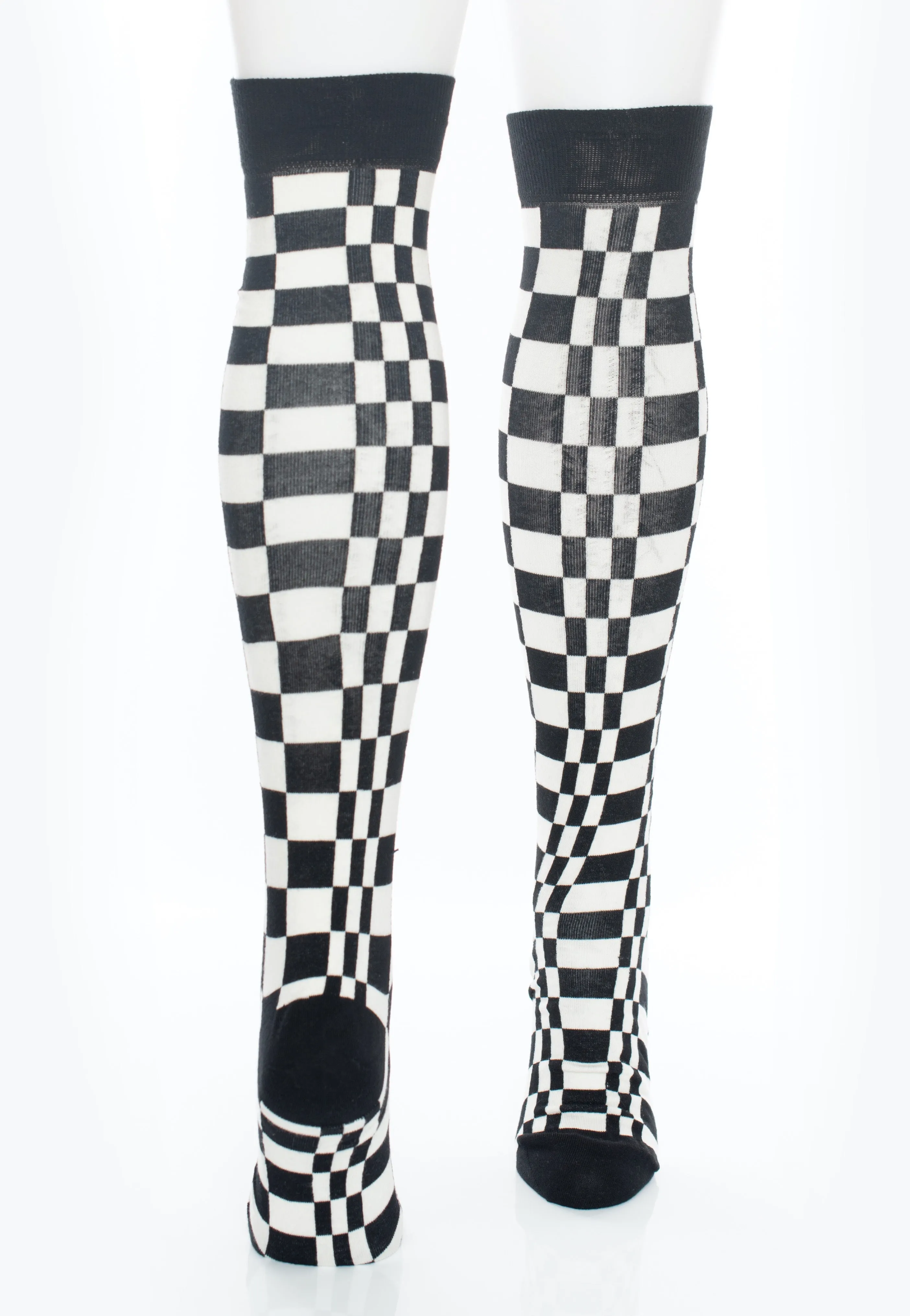 Fred Perry - Long Chequerboard Black/Ecru - Socks