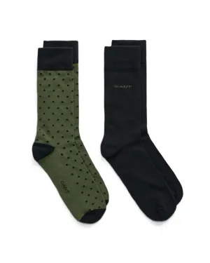 Gant Dot & Solid Socks Pine Green 43-45