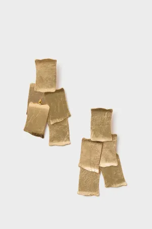 Gold Foiled Wood Brooklyn Earrings